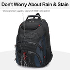 Boavan Laptop Backpack for men, 17.3 inch Laptop Bag with USB Port, Waterproof Travel Work Backpack Purse, Anti-Theft Teacher Nurse Doctor Casual Bookbags Office Business backpack，Black&Classic Navy