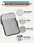 WTREE 4-Piece Packing Cubes Travel Accessories Set for Suitcases - Luggage Organizer Bags with Double Zipper - Mesh Top - Medium - Beige
