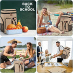 BAGPARKK Insulated Cooler Backpack,33/45 Cans Multifunctional Double Deck Leakproof Cooler Bag with Sternum Strap,Large Capacity Lightweight Travel Camping Beach Backpack