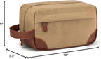 Vorspack Travel Toiletry Bag - Hanging Toiletry Bag for Men Water Resistant Canvas Shaving Bag with Large Capacity for Travel - Brown