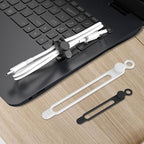 Silicone Cable Ties Cord Organizer Cable Management, 16Pcs 4.2" and 7.1" Reusable Cable Organizer Electronic Accessories for Home, Office, Kitchen, School, Travel(Black&White)