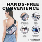 Clear Fanny Pack Belt Bag – Stadium Approved Waist Pack for Men & Women, Crossbody Bum Bag for Travel, Hiking, Running