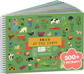 Farm Animal 500+ Kids Sticker Book by Cupkin Toddler Airplane Travel Activity Coloring and Sticker Book, Road Trip Essentials, 12 Coloring Pages 12 Scenes for Ages 2–8 Years