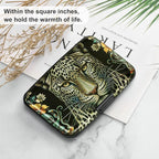 ELFISH Mini RFID Aluminum Wallet Credit Cards Holder Business Card Case Metal ID Case for Men Women(Black Leopard)