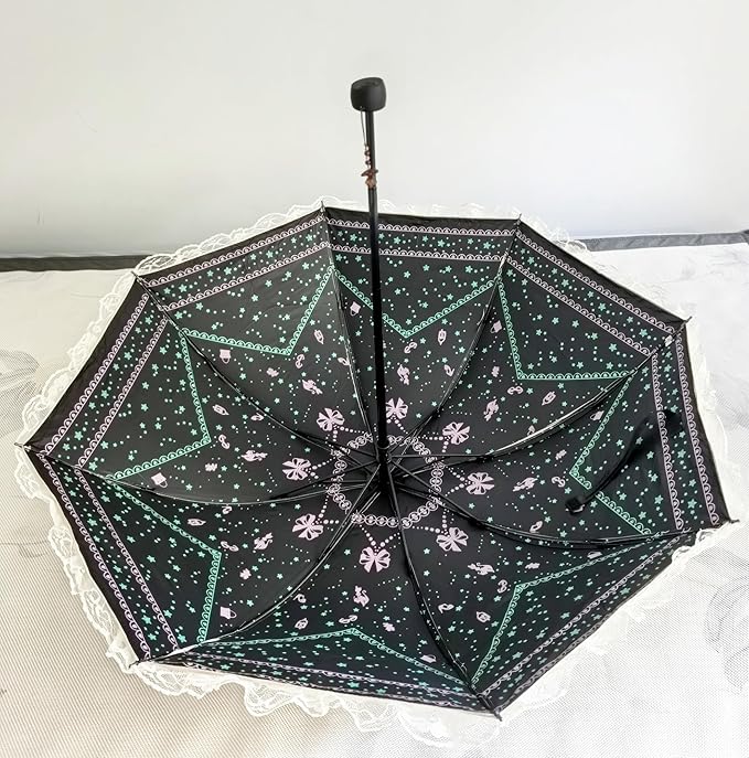 URAWESO Vintage Lace Parasol Gothic Lolita Umbrella UV Sun Protection Witch Cosplay Photoshoot Props Party Decoration