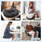 Donut Pillow Seat Cushion - Cooling Gel Donut Chair Cushions, Memory Foam Seat Cushion for Office & Home, Car Seat Cushion and Butt Pillow, Hemorrhoids Pillow and Tailbone Pain Relief, Grey