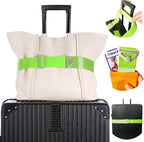 SOWPOPY Travel Belt for Luggage, Add a Bag Luggage Straps Suitcase Travel Belt Over Handle for Carry On Bag, Adjustable 2-in-1 Elastic Luggage Belt Bag Bungee Travel Essential Accessories