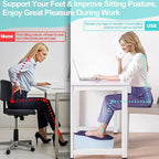 Ergonomic Foot Rest for Under Desk at Work to Offer Foot Support & Promote Leg Circulation - Portable & Inflatable Footrest for Under Desk to Relieve Back & Hip Pain at Home, Office, Car, Airplane