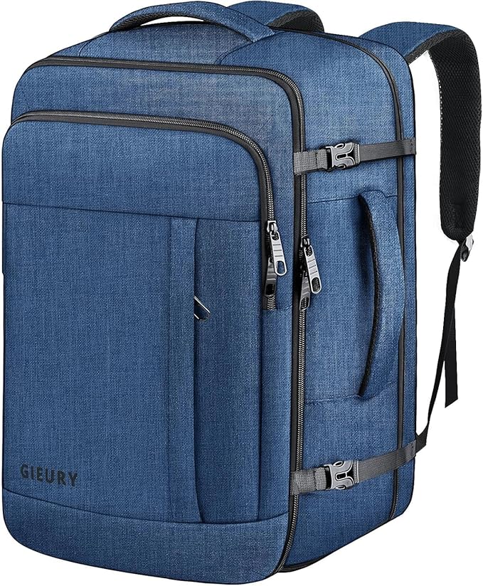 55L Extra Large Travel Backpack for Men & Women, 60L Expandable Big Capacity For Airplanes, Travel Gifts for Men Women, Carry On Backpack Fits 18.4 Inch Laptop, Luggage Suitcase Daypack Bag, Blue