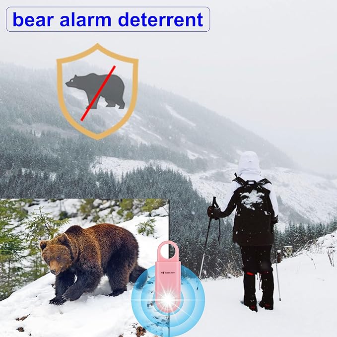 130dB Keychain Siren Ultra Bright Strobe Light. Loud Sound Personal Safety Alarm. SOS Emergency Alerts for Women, Girls, School Children, Night Runners, Hiking. Bear Alarm Deterrent. Pink