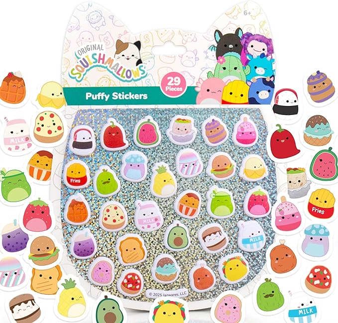 Original Squishmallows Squishy Sticker Book for Kids, Scrapbook, Journaling, Laptop Sticker Pack for Kids Crafts