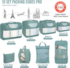 Veken 10 Set Packing Cubes for Travel Essential, Suitcase Organizer Bags in 4 Sizes, Carry-On Luggage Accessories with Large Laundry & Hanging Toiletry Bag, Must-Have for Airplane, Road Trip & Camping