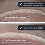 EDJY Fingernail Cutter - Precision Stainless Steel Nail Cutter for Fingernails | Sharp Blade, Ergonomic Design, Durable & Rust-Resistant | Ideal for Men and Women | Black