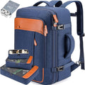 Lumesner Carry on Travel Backpacks, Extra Large 40L Flight Approved Bag for Men & Women,Expandable Suitcase Backpack With 4 Packing Cubes,Water Resistant Luggage Daypack Business Weekender Bag, Blue