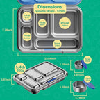 AOHEA Stainless Steel Bento Box Kids, Kids Metal Bento Lunch Box BPA Free Lunch Box Containers 304 Stainless Steel Bento Box for School and Office(Purple)