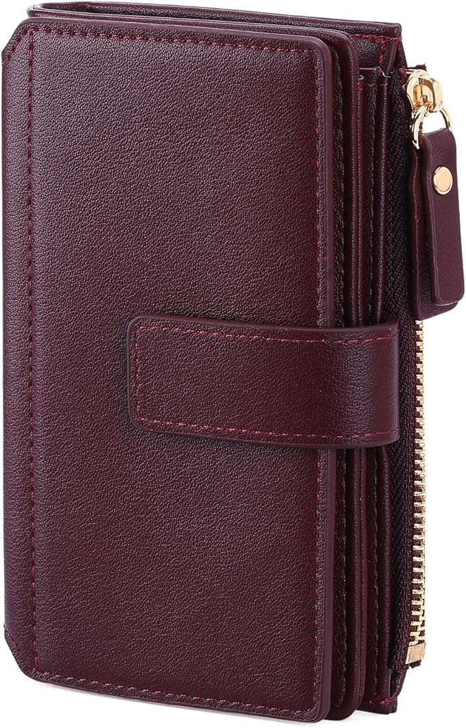 Women's Wallet Ladies Travel Card Wallet Trifold Veagan Leather