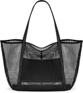 KALIDI Upgrade Version Beach Mesh Tote Bag MAX 27L Large capacity,Shoulder Bag Nylon Hobo Women Casual Foldable Beach Picnic