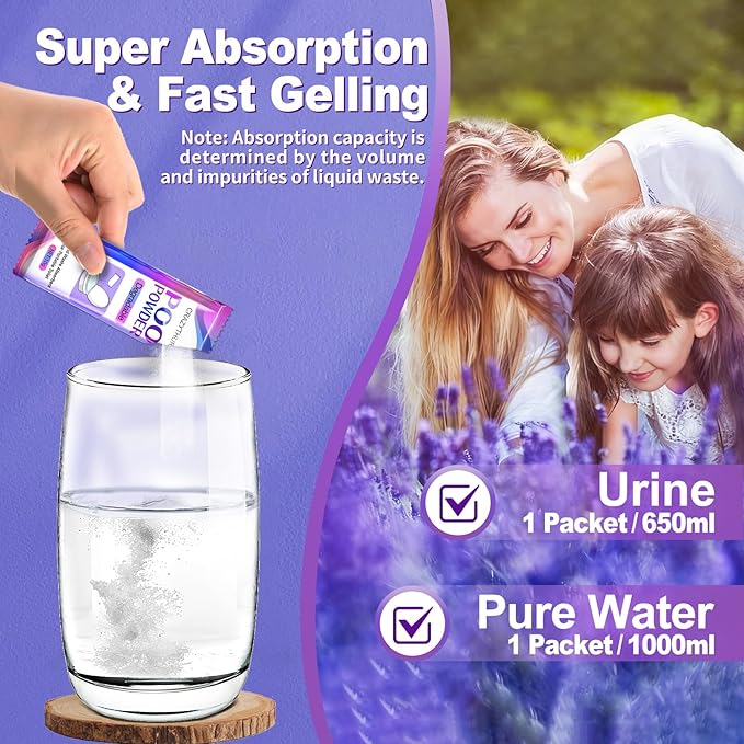Portable Toilet Gel, Poo Powder for Portable Toilet, Camping Toilet Gel, Pee Powder, Portable Toilet Powder for Outdoor Camping and Hiking Toilet Gel Powder