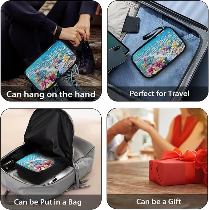 Beach Electronic Organizer Tech Accessory Pouch Electronic Accessories Carry Case Storage Bag for Cable Cord SD Card Travel Bag Cable Organizer