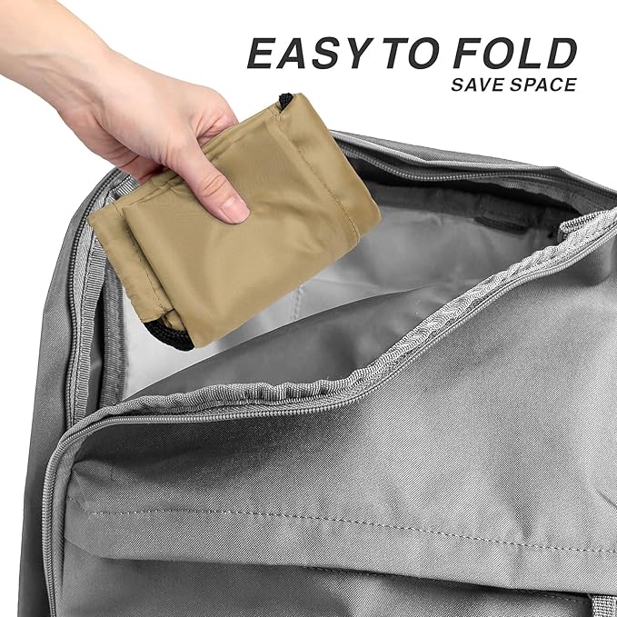 Drawstring Backpack Sports Water Resistant String Bag Sport Gym Sackpack for Women Men Large with Zipper, Khaki