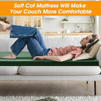 CYMULA Camping Cot Mattress 2in Memory Foam Sleeping Pad,Soft Warm Non-Slip Camping Mattress Topper with Retaining for Adults,Portable Roll up Pad for Travel（only Mattress）