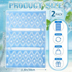 SiliFine 2 Pack Cooling Seat Cushion Reusable Pcm Cooling Pad No Condensation Foldable Portable Ice Mat for Car Seats Office Chairs Bed Camping Travel(Blue, 15.7" x 11.8")