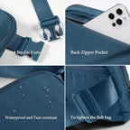 ODODOS Unisex Mini Belt Bag with Adjustable Strap Small Fanny Pack for Workout Running Traveling Hiking, Navy Blue