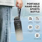 Sports Water Bottle with Straw,32 OZ Water Bottles with Time Marker for Boys and Girls,Simple Modern Water Bottle Plastic Leakproof Bpa Free,Waterbottle for Adults,School,Gym,Outdoor