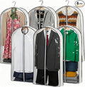 Mskitchen Hanging Clothes Storage with 4" Gusseted Garment Covers (Set of 6) - Clear Suit, Dress, Sweater, Shirt Protectors - 24"x 40"x 4" / 6 Pack