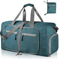 Dimayar 65L Travel Duffle Bag for Men Women - Foldable Duffel Bag with Shoes Compartment - Overnight Bags Waterproof & Tear Resistant(Green)