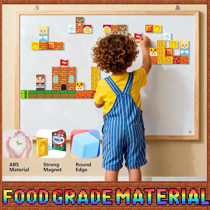 Mini Magnetic Building Blocks Travel Set with Case, 45pcs Travel Magnetic Toys with Portable Box for Kids, STEM Educational Sensory Toys, Classroom Must Have, Learning Gift for Toddlers, Boys & Girls