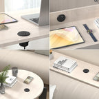 2 inch Desk Power Grommet Outlet, Flat Plug Recessed Outlet with 20W USB-C Fast Charging, for Conference Rooms, Office Tables, Furniture, 6FT Cord(ETL Listed)