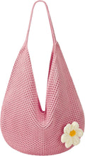 Premillow Crochet Beach Bags for Women, Summer Beach Tote Bag, Mesh Cute Beach Purse, Aesthetic Knit Bag Handbag Shoulder Bag