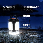 Sinvitron Camping Lantern Rechargeable–30,000mAh Portable Camping Lights, QC3.0 Fast Charging,1000 Lumens,350H Runtime,IPX5 Waterproof Emergency Light for Hurricanes,Power Outages,Camping