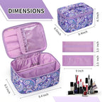 OCHEAL Makeup Bag - Portable Large Capacity Travel Cosmetic Case for Women with Handle and Divider Toiletry Organizer for Girls on the Go -Purple