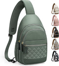 Capolo Sling Bag for Women Men Waterproof Crossbody Bags for Women Trendy Casual Fanny Pack with Convertible Shoulder Strap Chest Bag for Travel Hiking(Green, Large)