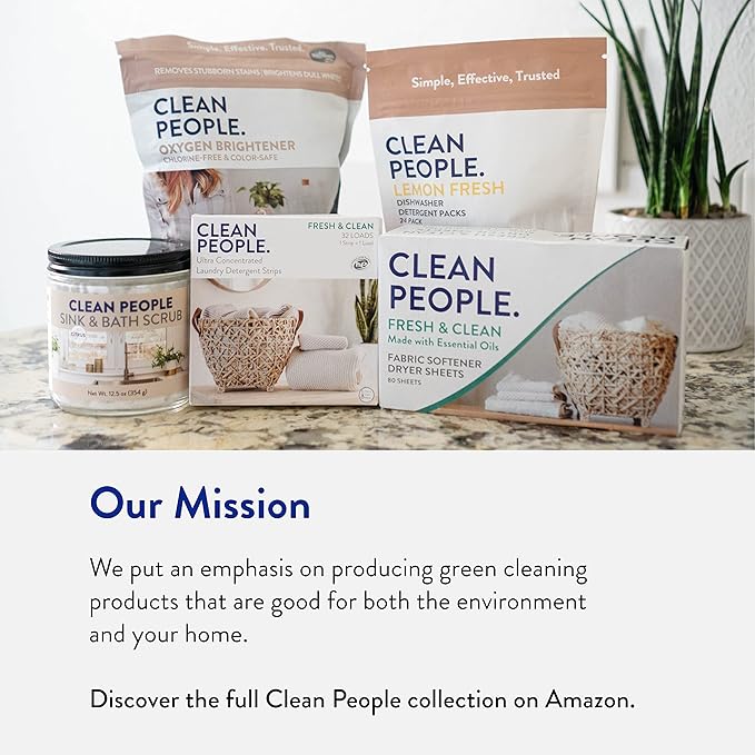 The Clean People Laundry Detergent Sheets - Laundry Soap - Ultra Concentrated, Recyclable Packaging, Stain Fighting - Sweet Petals & Vanilla, 192 Pack