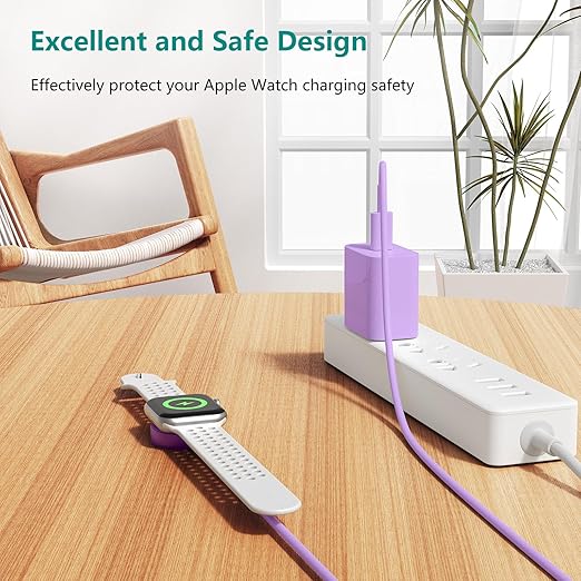 2Pack for Apple Watch Charger Cable, Magnetic Fast Charger to USB-C Cable 3FT, Wireless Fast iWatch Charger Portable Compatible with iWatch Ultra/Series 9/8/7/6/SE/SE2/5/4/3/2/1-Purple