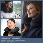 Brookstone Travel Neck Pillow - Lightweight U-Shaped Memory Foam Travel Pillow for Airplane, Car Travels & Sleeping, Khaki
