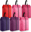 6 Pcs Travel Shoe Bags with Zipper Nylon Portable Waterproof Suitcase Shoe Organizer Packing for Golf(L,Purple)