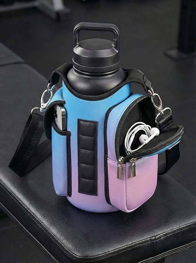 AUPET Magnetic Gym Bag for Men & Women, Small Gym Bag Organizer, Crossbody Magnets Gym Water Bottle Bag Holder Carrier Fits for 18-40oz Owala Yeti Hydro Flask, Workout Pouch for Phone, Keys & Wallet