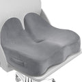 CushZone Seat Cushion, Memory Foam Office Chair Seat Cushion for Office Chairs/Car/Long Trip/Desk Chair/Gaming, X-Large Size for Sciatica & Hip & Tailbone Pain Relief, Sciatica Support (Light Gray)