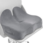 CushZone Seat Cushion, Memory Foam Office Chair Seat Cushion for Office Chairs/Car/Long Trip/Desk Chair/Gaming, X-Large Size for Sciatica & Hip & Tailbone Pain Relief, Sciatica Support (Light Gray)