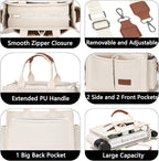 ZHMO Canvas Tote Bag for Women,Women's Bags Crossbody Bags Work Laptop Tote Bag Large Handbags Purse for Travel Nurse Teacher