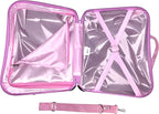 Fast Forward 2-in-1 Kids 18” Suitcase & Ride-On Luggage -Lightweight Tow-Along Toddler Luggage With Wheels (Princess)