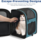 Apollo Walker Dog & Cat Carrier Backpack for 4-18lb Pets - Ventilated Safe Design with Padded Back Support, Breathable Mesh Pet Backpack for Hiking, Travel, Outdoor (Teal)
