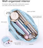 Puffer Tote Bag for Women, Lightweight Puffy Tote with Compartments, Shoulder Bag Crossbody Bags for Women Travel, Work, Gym