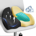 Benazcap Large Cooling Gel Seat Cushion for Office Chair Ergonomic Cushions-Gel & Memory Foam Coccyx Butt Pillow for Sciatica & Back Pain Relief for Long Sitting for Gaming Chair and Car Seat-Black