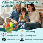 Color Sorting Toys for Toddlers, Easter Basket Stuffers, Squeeze Sensory Fidget Toys, Fine Motor Skills Toy, Montessori Learning Toys for Preschool Learning Activitie, Sensory Toy for Kids 3+ & Adults