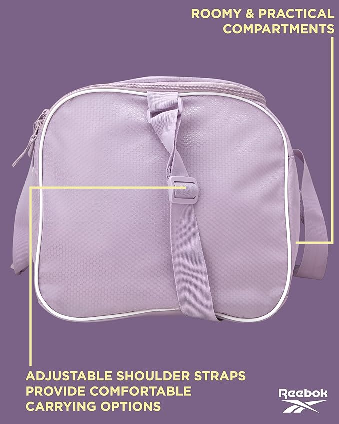 Reebok Duffle Bag - Lightweight Unisex Carry On Gym Bag - Travel and Sports Duffel Bags for Men and Women, Denver - Lavender